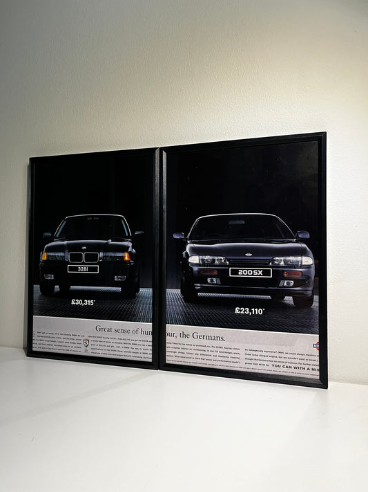 Original Vintage Nissan 200sx vs BMW E36 Advert - 1990s