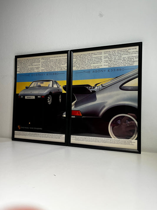 Original 80s Porsche 911 Carrera x 924 Advert -1984