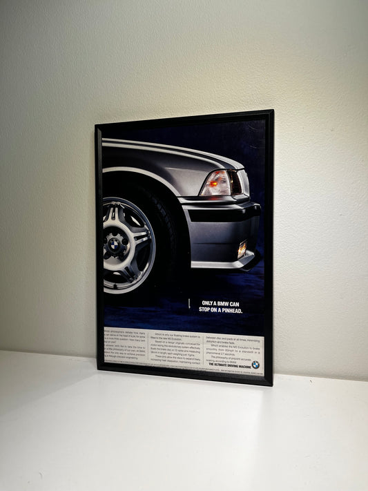 ONLY A BMW CAN STOP AT A PIN POINT - Original E36 M3 Advert - 1990