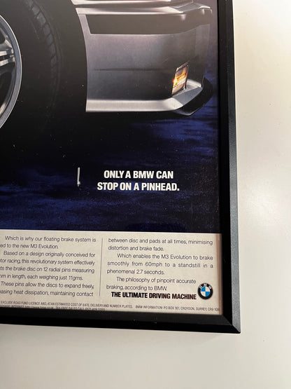 ONLY A BMW CAN STOP AT A PIN POINT - Original E36 M3 Advert - 1990