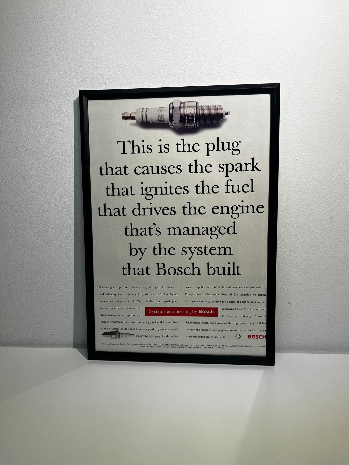 Rare Original 90s Bosh Spark Plug Advert