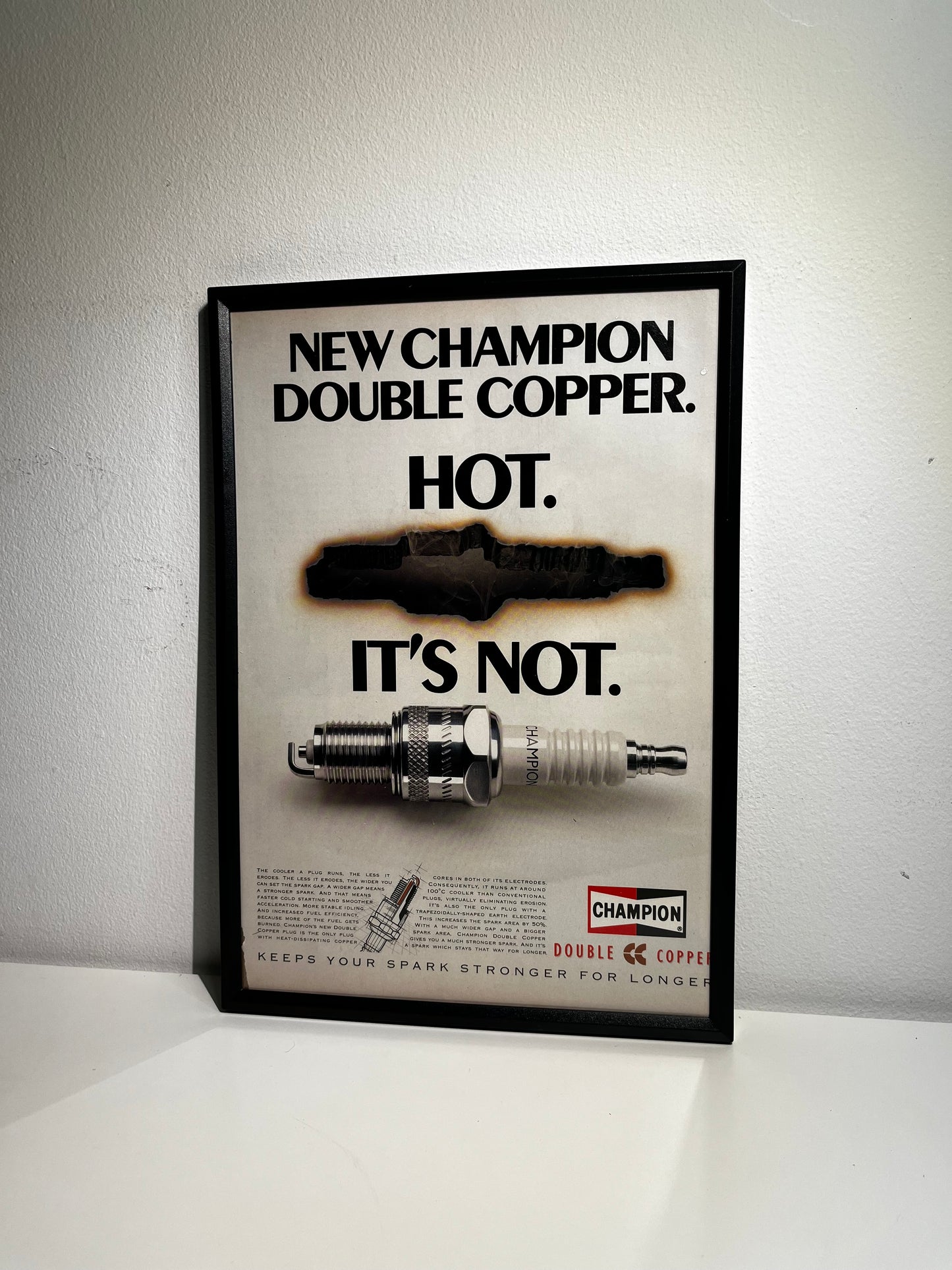 Original Vintage Champion Spark Plugs Advert - 1980s