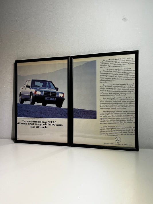 Original Vintage Mercedes Benz 190e Advert - 1980s