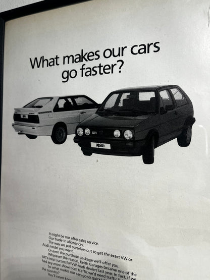 Original 80s Volkswagen Golf & Audi Quattro Advert