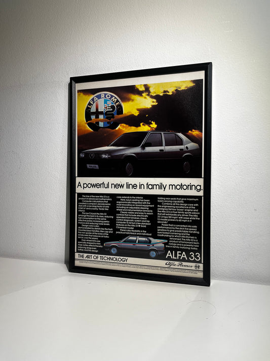 vintage alfa 33 car advert