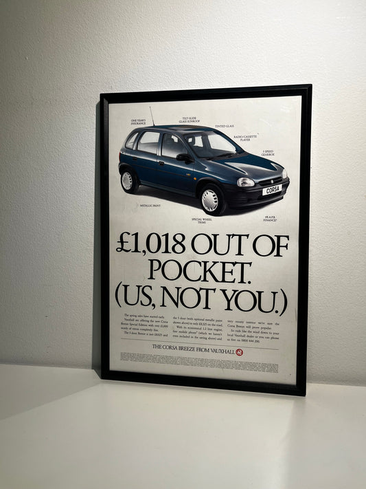 Rare Original 90s Vauxhall Corsa Advert