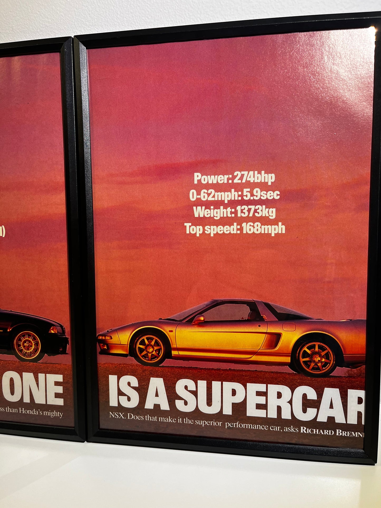 Rare Original 90s BMW E36 vs Honda NSX Advert Poster