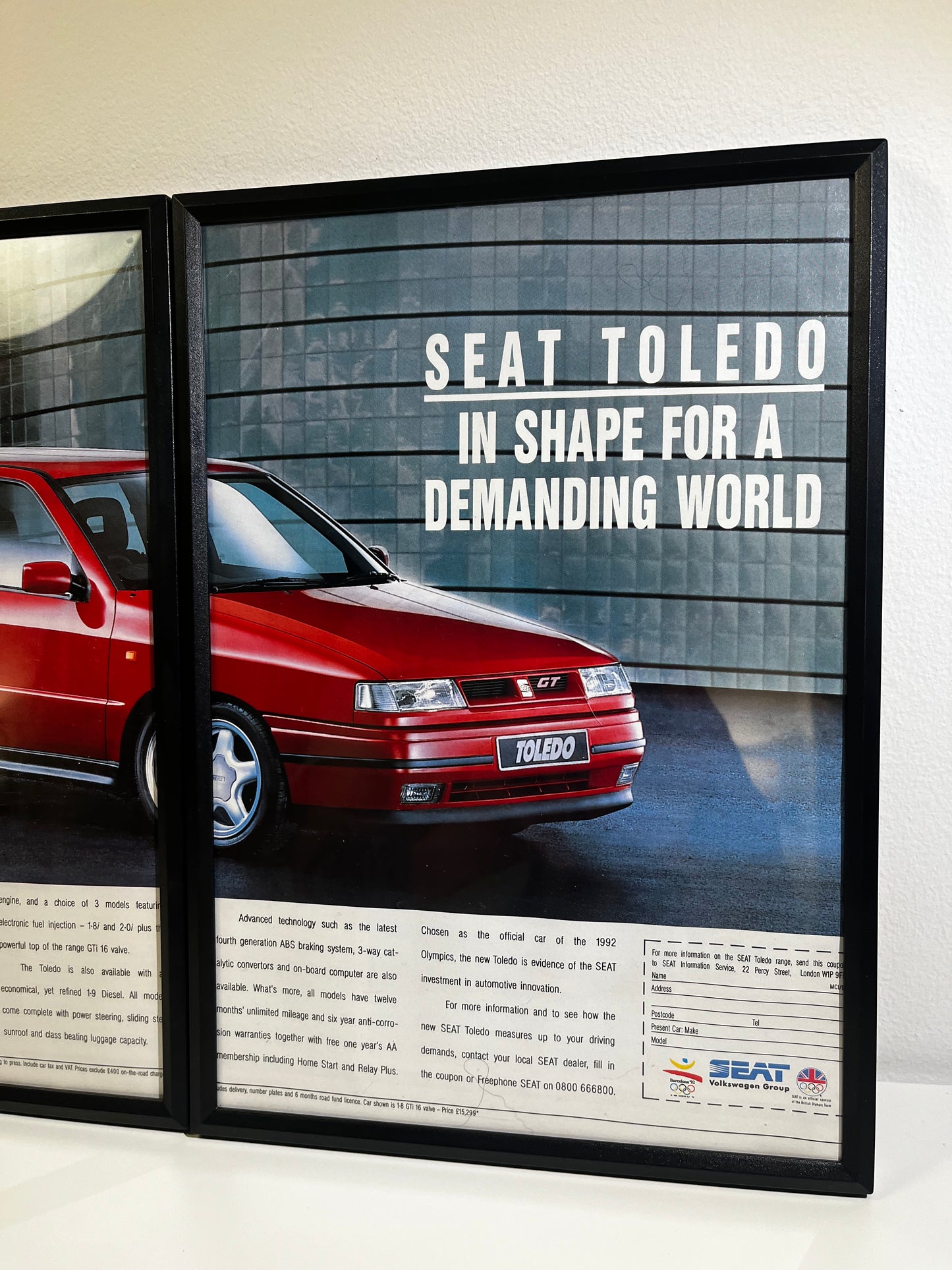 Rare Original 90s Seat Toledo GT Advert