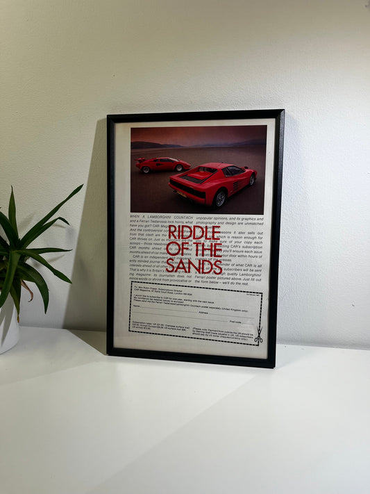 Rare Original 80s Ferrari & Lamborghini Countach Advert