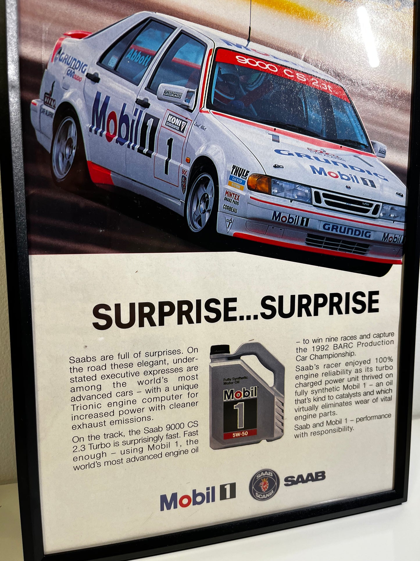 Rare Original 90s Saab Advert Poster