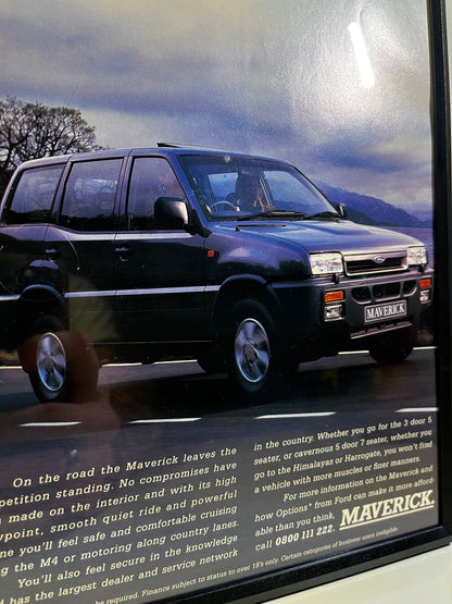 Rare Original 90s Ford Maverick Advert Poster