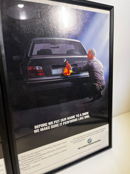 Rare Original 90s BMW E36 Tds 3 Series Advert Poster